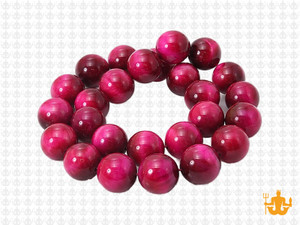 10mm Pink Tiger Eye Round Beads 15.5" dyed [10g3f]