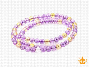 4mm Amethyst & Citrine Crystal Round Beads 15.5" natural [4r9]