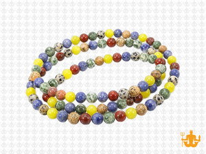 4mm Mix Stone Round Beads 15.5" dyed [4x1]