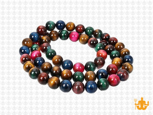 6mm Mix Tiger Eye Round Beads 15.5" dyed [6g3x]