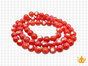 6mm Red Dot Agate Beads 15.5" dyed [6g5r]