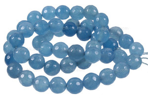 10mm Larimar Jade Faceted Round Beads 15.5" dyed [c10c57]