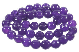 6mm Amethyst Faceted Round Beads 15.5" dyed quartz [c6d11]
