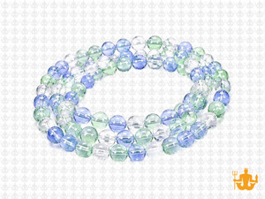 4mm Crystal & Green & Blue Quartz Round Beads 15.5" synthetic [4x24]