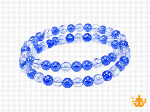 4mm Dark & Light Blue Quartz Round Beads 15.5" synthetic [4x27]