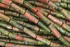 4x13mm Unakite Tube Beads 15.5" natural [h1b21]
