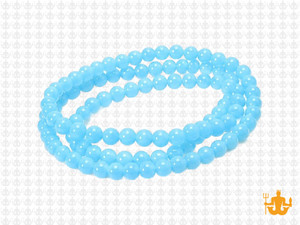 4mm Polish & Matte Aqua Quartz Round Beads 15.5" synthetic [4x30]