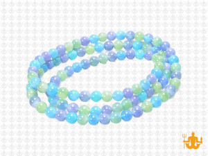 4mm Chrysprase, Aqua Quartz & Chalcedony Round Beads 15.5" synthetic [4x32]