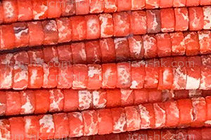 4mm Red Sea Sediment Heishi Beads 15.5" dyed [h4r55r-4]