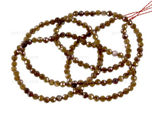 4mm Smoky Crystal Faceted Round Beads 15.5" natural [h5r4-4]