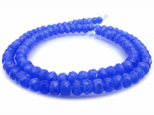 6mm Midnight Blue Jade Faceted Rondelle Beads 15.5" dyed [h6b27-6]