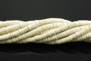 8mm White Magnesite Heishi Beads 15.5" [t547w]