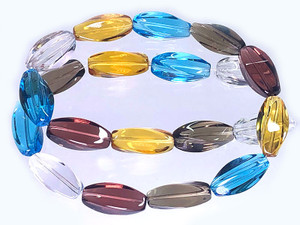 8x20mm Mix Quartz Wave Beads 15.5" synthetic [u86x]