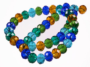 8x6mm Mix Glass Faceted Rondelle 15.5" [uc3x]