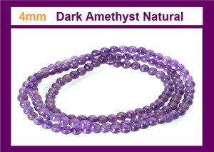 4mm Dark Amethyst Round Beads 15.5" natural [4m1a]