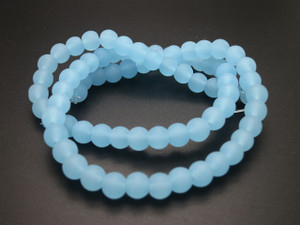 6mm Matte Aqua Quartz Round Beads 15.5" synthetic [6a70m]
