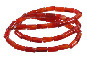 4x8mm Carnelian Tube Beads 15.5" heated [a104a]
