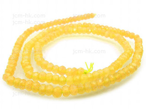 6mm Yellow Chalcedony Faceted Rondelle Beads 15.5" Natural Dyed. dyed [h6b92-6]
