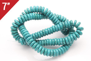 8mm Hubei Turquoise Rondelle Loose Beads 7" [its148]