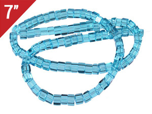 4x4mm Aquamarine Cube Loose Beads 7" synthetic [iu71a34]