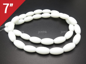 6x12mm White Quartz Rice Loose Beads 7" [iu73a76]