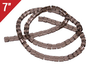 4x4mm Smoky Topaz Tube Loose Beads 7" synthetic [iu77a8]