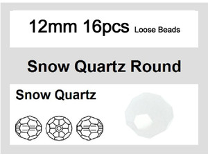 12mm White Opal Crystal Faceted Round Loose Beads 16pcs. [iuc10b1]