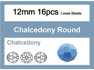 12mm Blue Opal Crystal Faceted Round Loose Beads 16pcs. [iuc10b4]