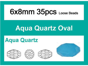 6x8mm Aqua Opal Crystal Faceted Rice Loose Beads 20pcs. [iuc12b6]