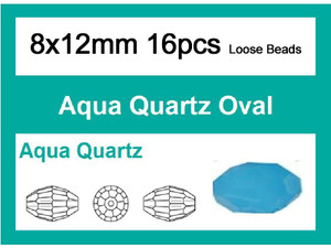 8x12mm Aqua Opal Crystal Faceted Rice 32 Loose Beads [iuc13b6]