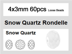 4x3mm White Opal Crystal Faceted Rondelle Loose Beads 60pcs. [iuc1b1]