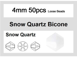 4mm White Opal Crystal Faceted Bicone Loose Beads 50pcs. [iuc21b1]