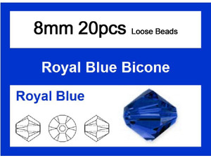 8mm Sapphire Crystal Faceted Bicone Loose Beads 20pcs. [iuc23a14]