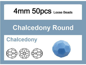 4mm Blue Opal Crystal Round Faceted Loose Beads 50pcs. [iuc6b4]