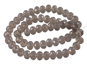 8x6mm Smoky Topaz Faceted Rondelle Beads 15.5" synthetic [sc3a8]