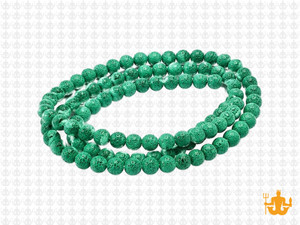 4mm Volcano Green Lava Round Beads 15.5" dyed [4kg]