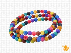 4mm Volcano Mix Lava Round Beads 15.5" dyed [4kx]