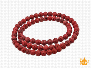 4mm Volcano Red Lava Round Beads 15.5" dyed [4kr]