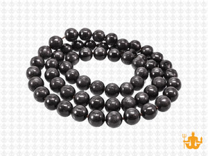 6mm Black Magnesite Round Beads 15.5" [6tk]