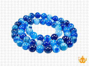 6mm Blue Banded Agate Round Beads 15.5" dyed [6f22]
