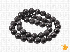 8mm Black Magnesite Round Beads 15.5" [8tk]