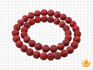 8mm Volcano Red Lava Round Beads 15.5" dyed [8kr]