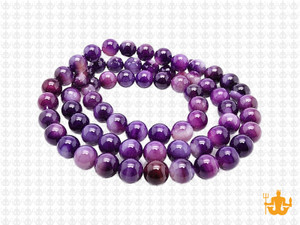 6mm Purple Banded Agate Round Beads 15.5" dyed [6f24]