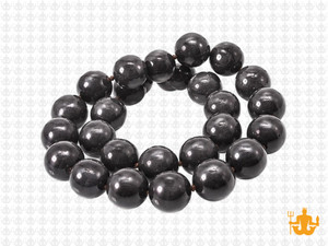 10mm Black Magnesite Round Beads 15.5" [10tk]