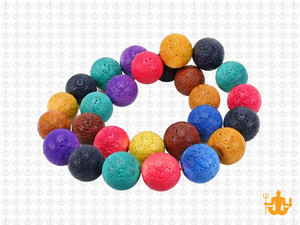 10mm Volcano Mix Lava Round Beads 15.5" dyed [10kx]