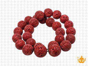 10mm Volcano Red Lava Round Beads 15.5" dyed [10kr]