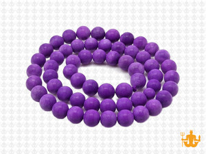 6mm Matte Purple Magnesite Round Beads 15.5" [6tpm]