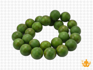 10mm Matte Green Magnesite Round Beads 15.5" [10tgm]