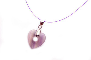 20mm Fluorite Heart Donut Pendant 1pc. [y923bp]