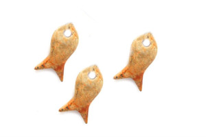 22mm Picture Jasper Fish Beads 2pcs. [y928b]